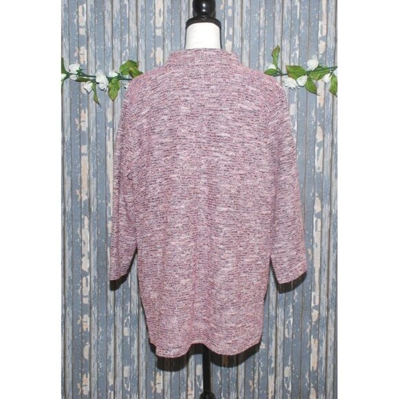 NWT Loft Plus Pink Purple Textured Knit Turtleneck Sweater Size 16 18 3/4 Sleeve - Picture 5 of 8